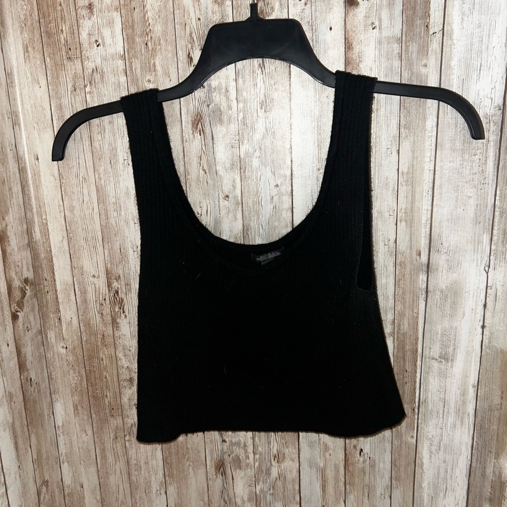 Wild Fable Sleeveless Black Crop Top
